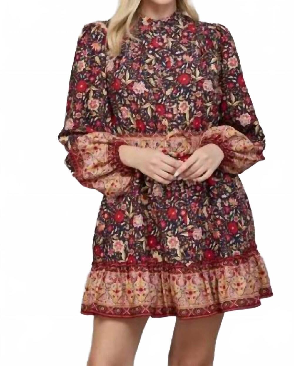 NEW FATE women's border print belted button down mini dress in multicolor